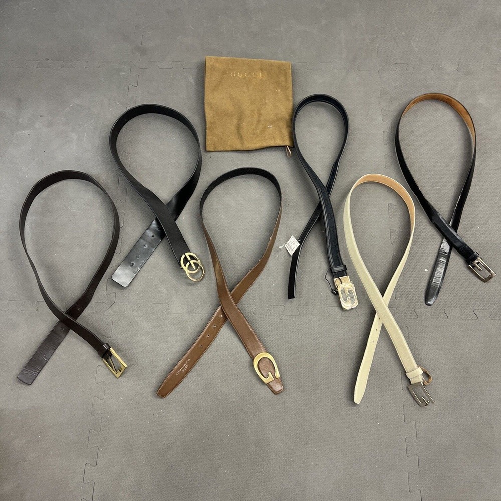Lot of 5  vintage Gucci Belts, reversible, brown sold